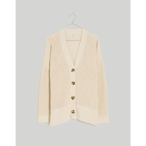 Madewell Lovell Cardigan Sweater size L Cream Harvest Moon - Picture 2 of 12